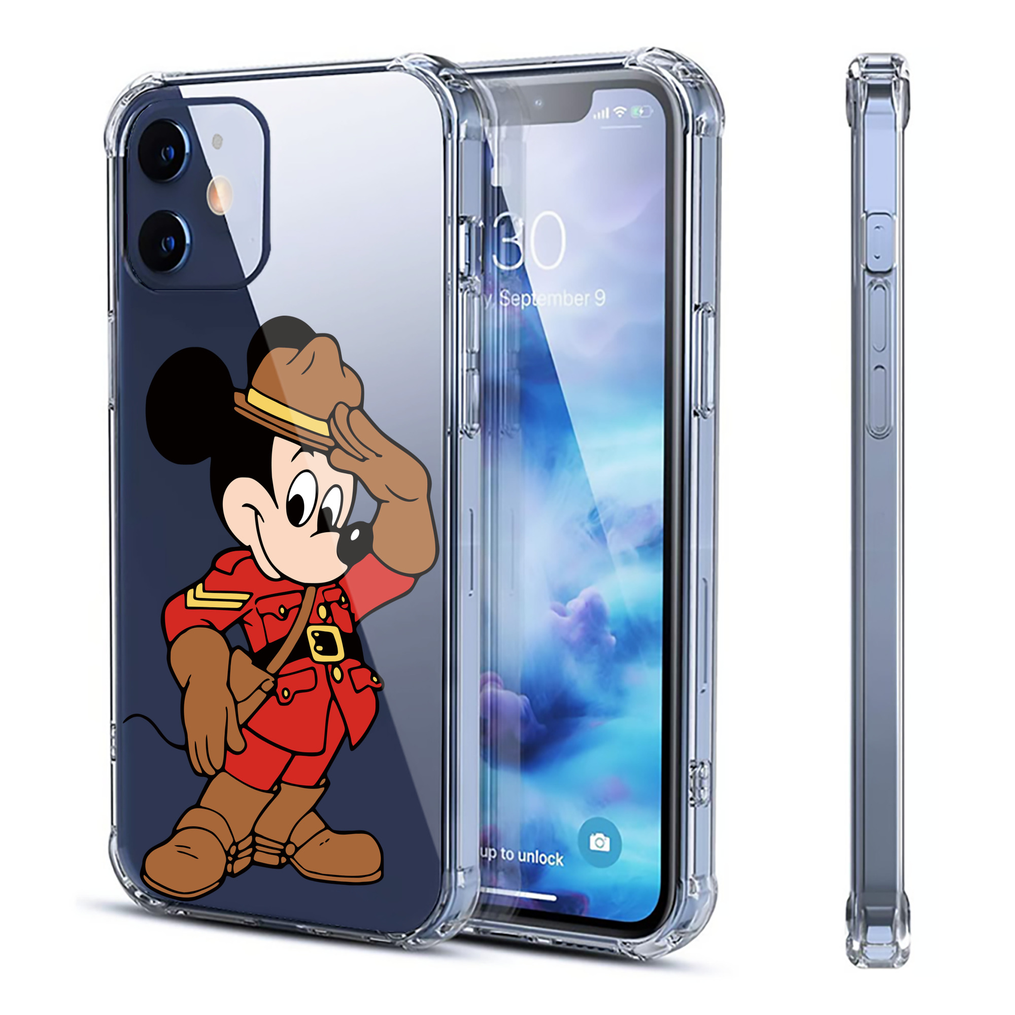 （画像用） ミッキーマウス Mickey Mouse 【iPhone 12シリーズ対応】透明スマホケース（クリアソフトケース）